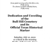 Bull Hill Cemetery Dedecation Cermony